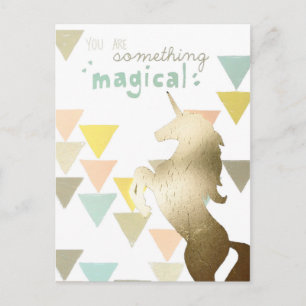Postal Eres Algo Magnífico De Unicornio De Oro