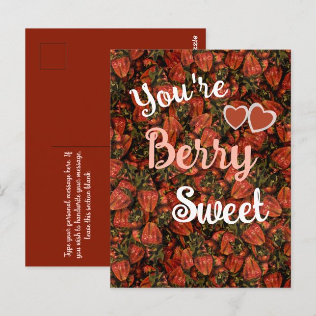 Postal Eres Berry Sweet - Postcard de fresa (Anverso / Reverso)
