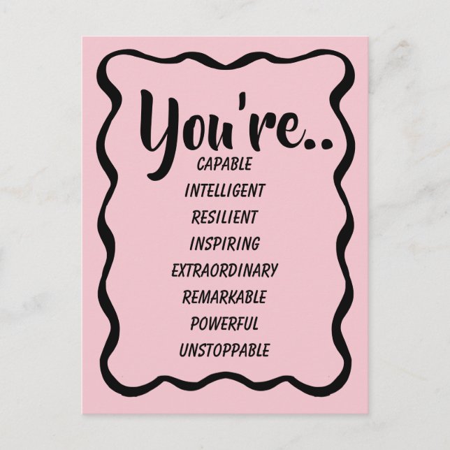 Postal Eres Capaz Inteligente Creativo | Confianza  (Anverso)