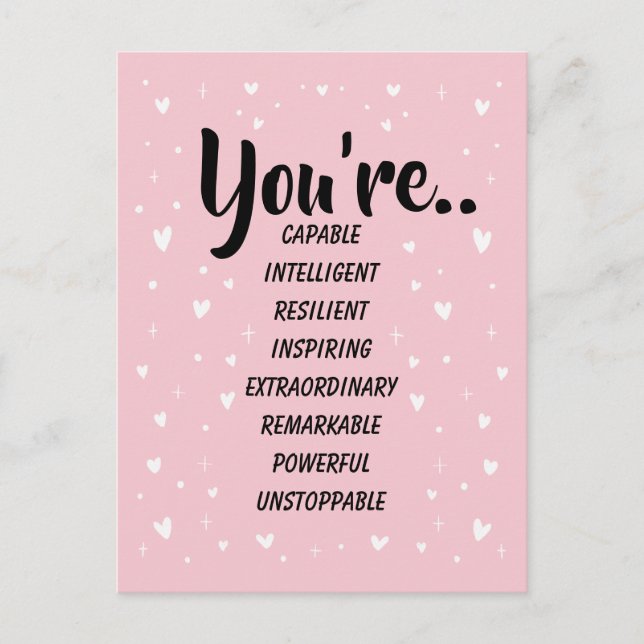 Postal Eres Capaz Inteligente Creativo | Confianza  (Anverso)
