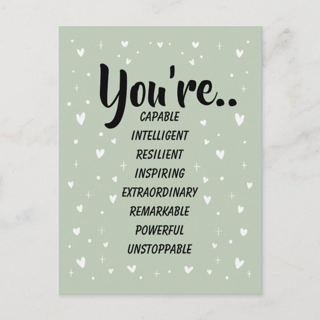 Postal Eres Capaz Inteligente Creativo | Confianza  (Anverso)