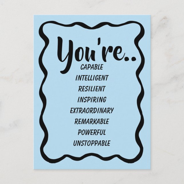 Postal Eres Capaz Inteligente Creativo | Confianza  (Anverso)
