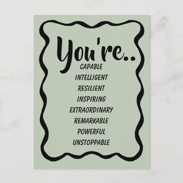 Postal Eres Capaz Inteligente Creativo | Confianza  (Anverso)