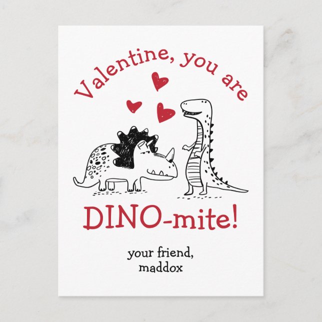 Postal Eres Dino-mite Dinosaur Valentine Postcard (Anverso)
