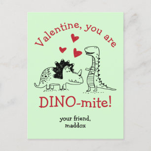 Postal Eres Dino-mite Dinosaur Valentine Postcard