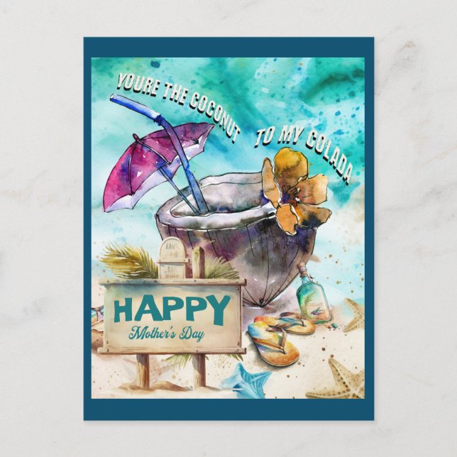 Postal Eres el coco de mi colada: Feliz Día de la Madre (Anverso)