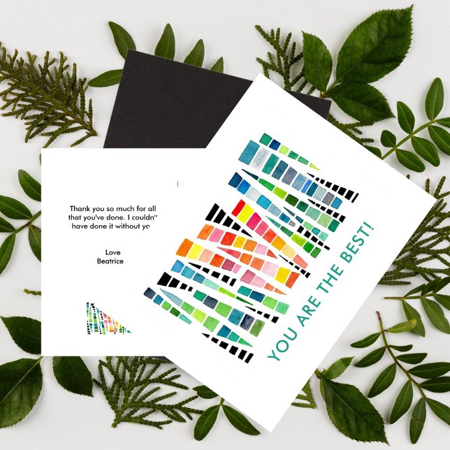 Postal Eres el mejor gracias (You are the best Watercolor friendship card)