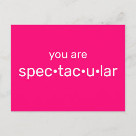 Postal Eres espectacular fucsia rosa caliente minimalista