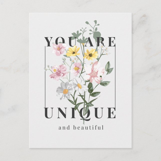 Postal Eres Floral Único Eslogan (Anverso)