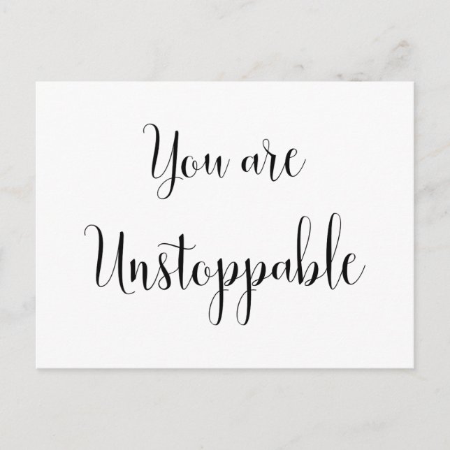 Postal Eres imparable, mensaje inspirador (Anverso)