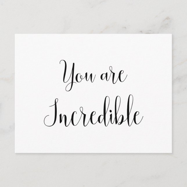 Postal Eres Increíble, Mensaje Inspirador (Anverso)
