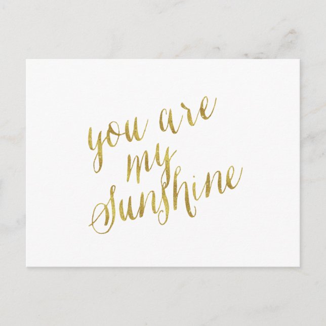 Postal Eres Mi Cita Sunshine Relieve metalizado dorado Fa