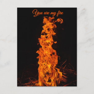 Postal "Eres Mi Fuego" Foto Romántica de Fogata