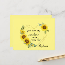 Postal Eres mi girasol sunshima, cita de amor