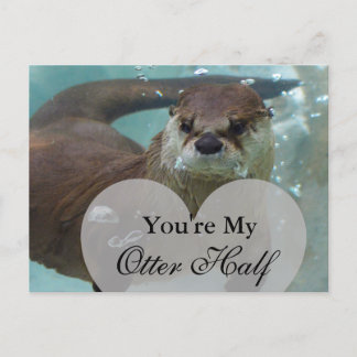 Postal Eres mi Otter Half Brown River Otter Swimming
