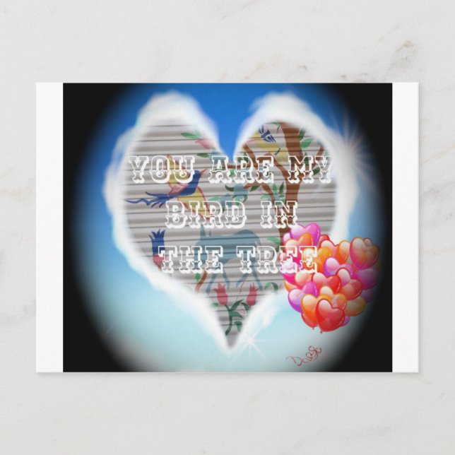 Postal Eres mi pájaro en los árboles.png (Anverso)