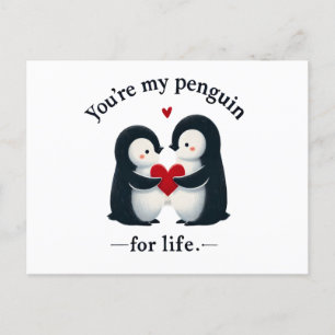 Postal Eres mi pareja de pingüinos para toda la vida