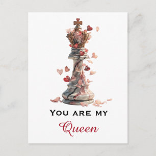 Postal Eres Mi Reina Ajedrez Día de San Valentín