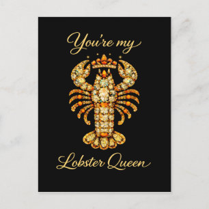 Postal Eres Mi Reina Langosta Joyas Diamante Lujo 