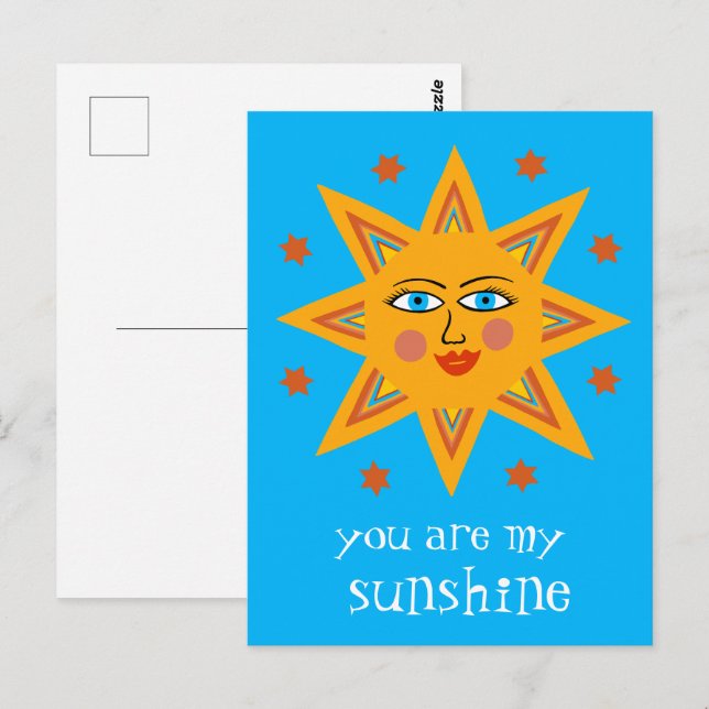 Postal Eres mi Sol Alegre Sol PERSONALIZADO (Anverso / Reverso)