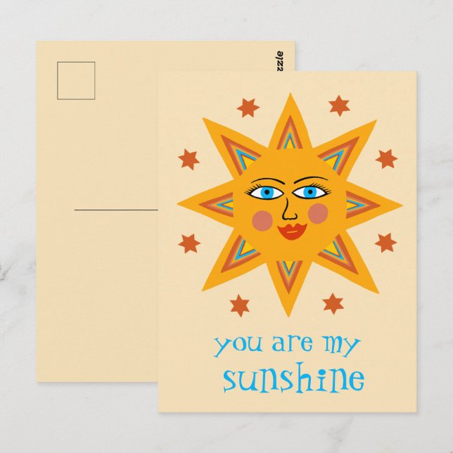Postal Eres mi Sol Alegre Sol PERSONALIZADO (Anverso / Reverso)