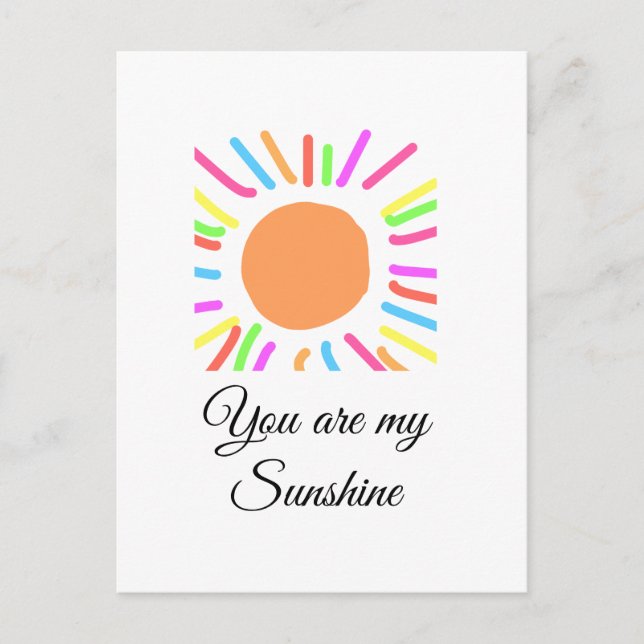Postal eres mi sol amarillo naranja rayos de sol añadir n (Anverso)