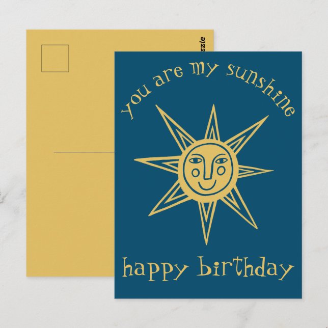 Postal Eres mi sol FELIZ CUMPLEAÑOS PERSONALIZADO (Anverso / Reverso)