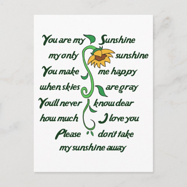 Postal Eres mi Sunshine (Anverso)
