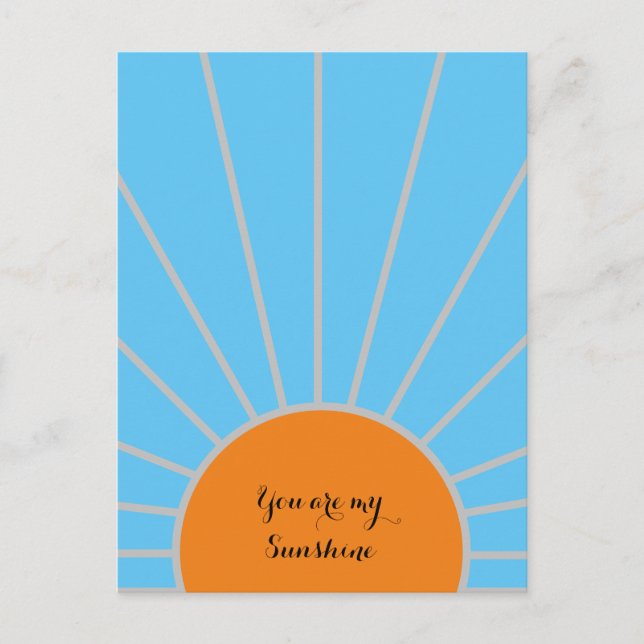 Postal "Eres mi Sunshine" Azul y Naranja (Anverso)