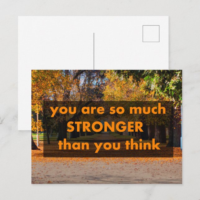 Postal Eres mucho más fuerte de lo que crees (Anverso / Reverso)