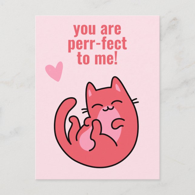 Postal ¡Eres Perr-fecto! Valentín de Aula de Gatos Adorab (Anverso)