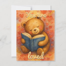 Postal Eres querida - Watercolor Book y Heart Postcard