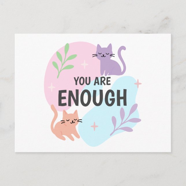 Postal Eres Suficiente gato Afirmación (Anverso)