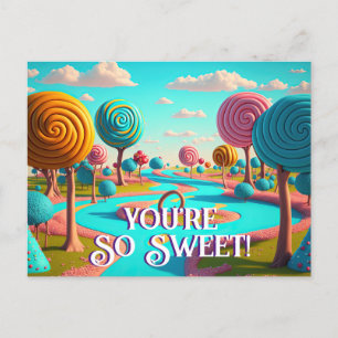 Postal Eres Tan Dulce Caramelo Calle Chupachups Árboles D