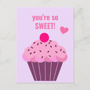Postal Eres tan dulce - Cute Cupakes Classroom Valentine