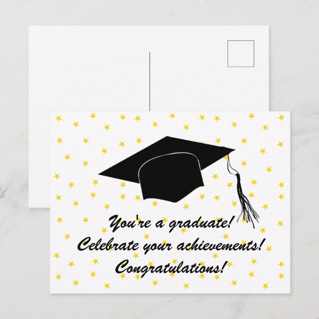 Postal ¡Eres un graduado! ¡Celebren sus logros! (Anverso / Reverso)