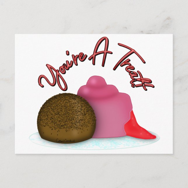 Postal Eres un regalo Día de San Valentín de fresa rellen (Anverso)