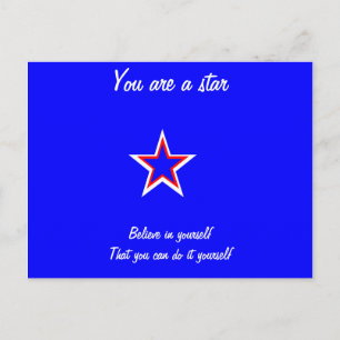 Postal Eres una estrella de postales, confianza en sí mis