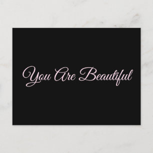 Postal Eres Una Hermosa Cita Negro Rosa