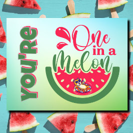 Postal Eres Único en una Sandía Gato Pensando en Ti