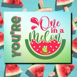 Postal Eres uno en una rana de melón pensando en ti