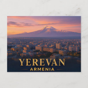 Postal Erevan Armenia Ciudad Moderna Destino de Viaje