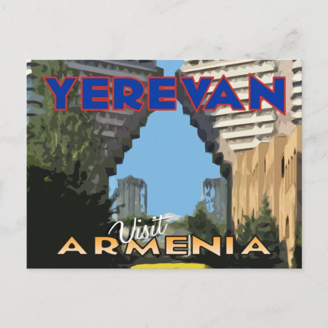 Postal Ereván, visitar Armenia (Anverso)