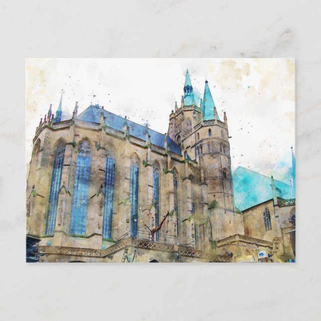 Postal Erfurter Dom. Stadtansicht von Erfurt. (Anverso)