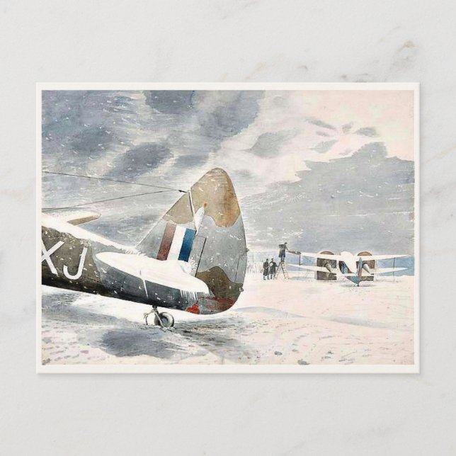 Postal Eric Ravilious, Aeronaves De Deshielo (Anverso)
