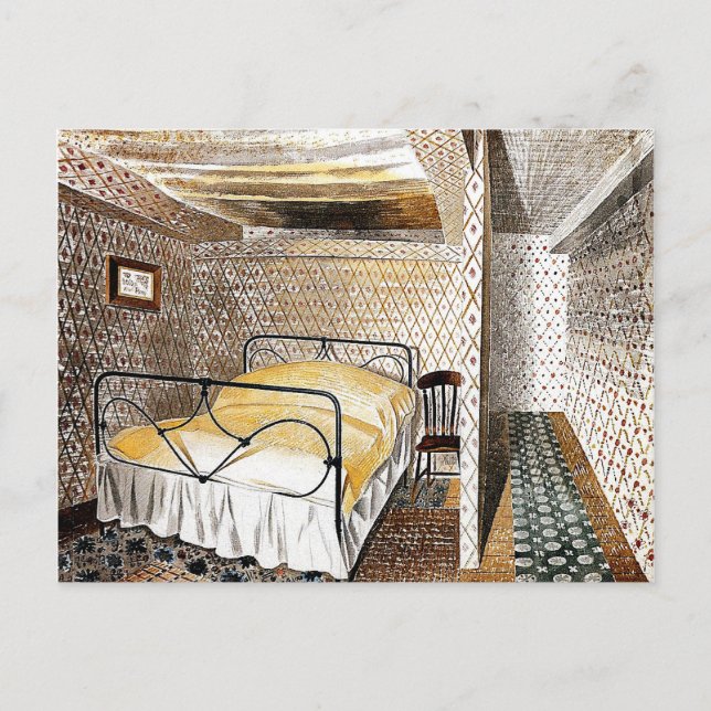 Postal Eric Ravilious art, Farmhouse Bedroom (Anverso)