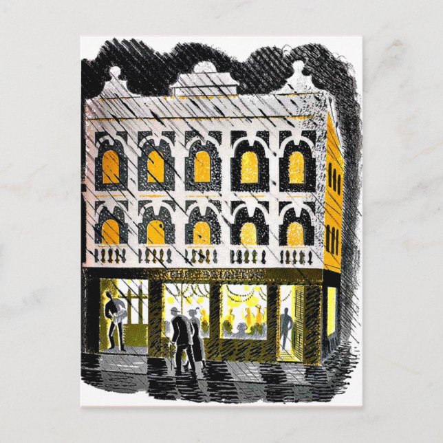 Postal Eric Ravilious - Casa Pública de High Street (Anverso)