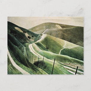 Postal Eric Ravilious - Chalk Paths, arte famoso