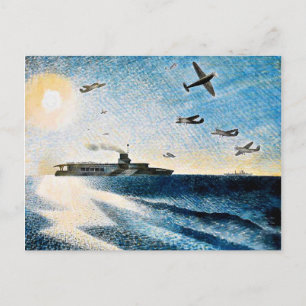 Postal Eric Ravilious - HMS Glorioso en el Ártico