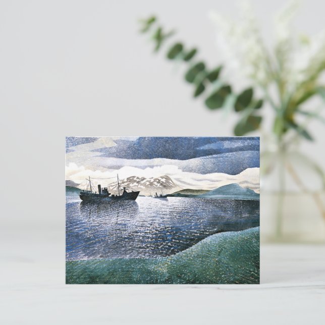 Postal Eric Ravilious - Noruega, arte de realismo mágico (Anverso de pie)